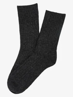Pierre Cardin Calze corte donna in misto lana e cashmere a costine - nero