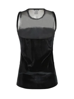 Pierre Cardin Canotta donna in velluto con tulle