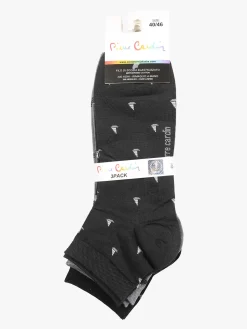 Pierre Cardin Confezione da 3 paia di calze corte da uomo in filo di scozia con stampe