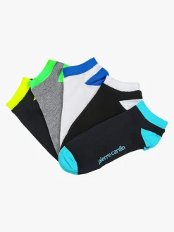 Pierre Cardin Confezione da 5 paia di calze corte fluo da uomo in cotone