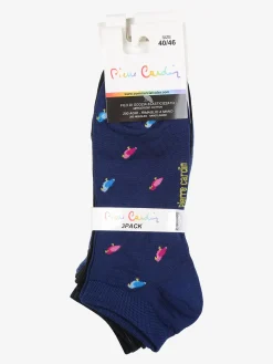 Pierre Cardin Confezione da 3 paia di calze corte da uomo in filo di scozia con stampe
