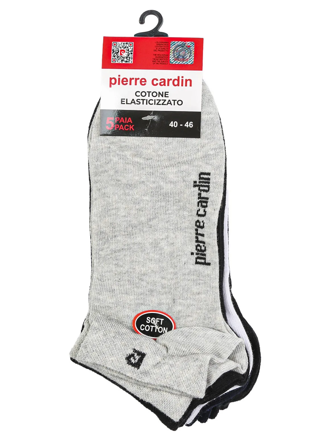 Pierre Cardin Confezione da 5 paia di calze corte da uomo in cotone