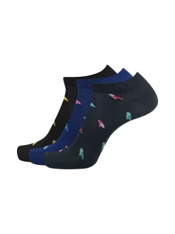 Pierre Cardin Confezione da 3 paia di calze corte da uomo in filo di scozia con stampe