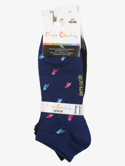 Pierre Cardin Confezione da 3 paia di calze corte da uomo in filo di scozia con stampe