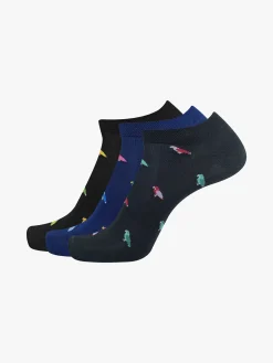 Pierre Cardin Confezione da 3 paia di calze corte da uomo in filo di scozia con stampe