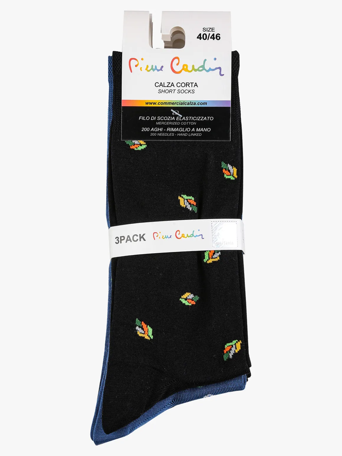 Pierre Cardin 3 Paia di calze corte da uomo in filo di scozia