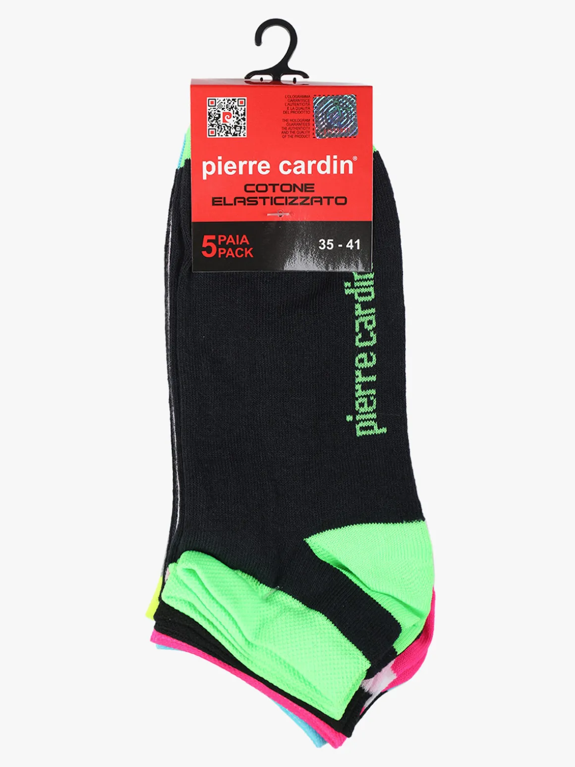 Pierre Cardin Set di 5 paia di calze donna fluo