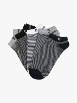 Pierre Cardin Set di 5 paia di calze corte rigate da uomo