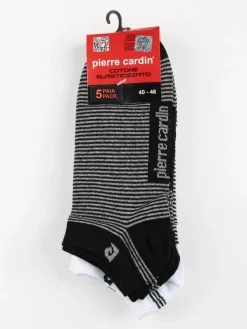 Pierre Cardin Set di 5 paia di calze corte rigate da uomo
