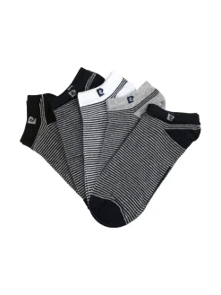 Pierre Cardin Set di 5 paia di calze corte rigate da uomo