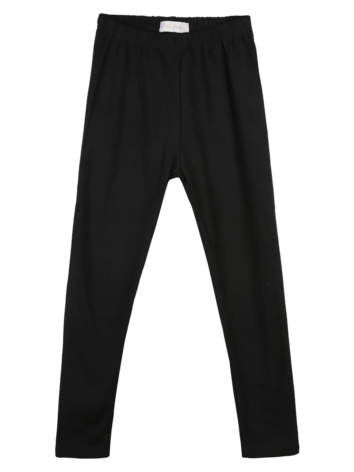 Pink Baby Leggings da bambina nero in cotone