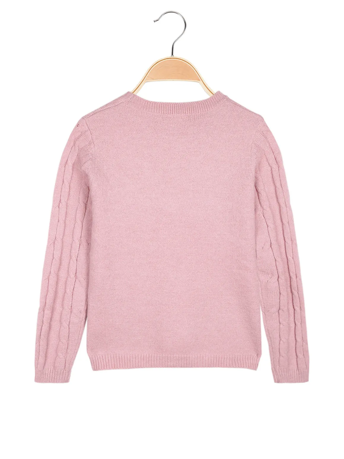 Pink Baby Maglione a treccia da bambina con sciarpa
