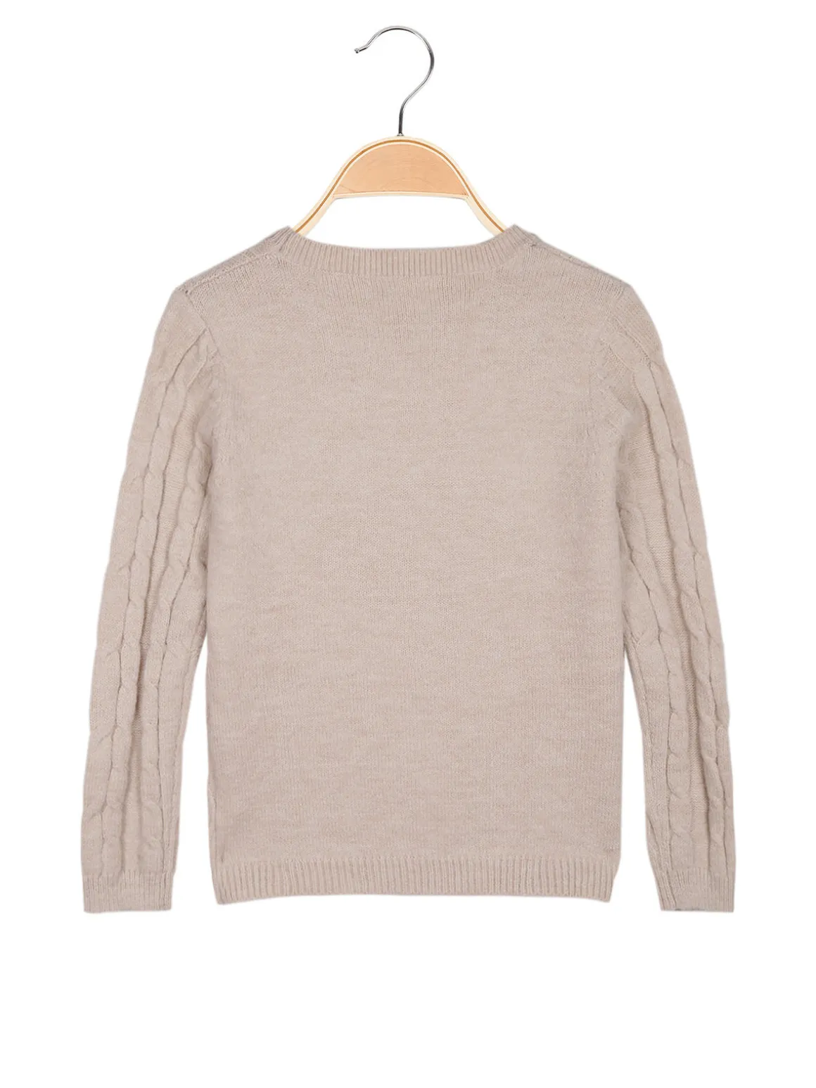 Pink Baby Maglione a treccia da bambina con sciarpa
