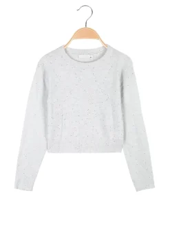 Pink Baby Maglione crop da bambina con paillettes