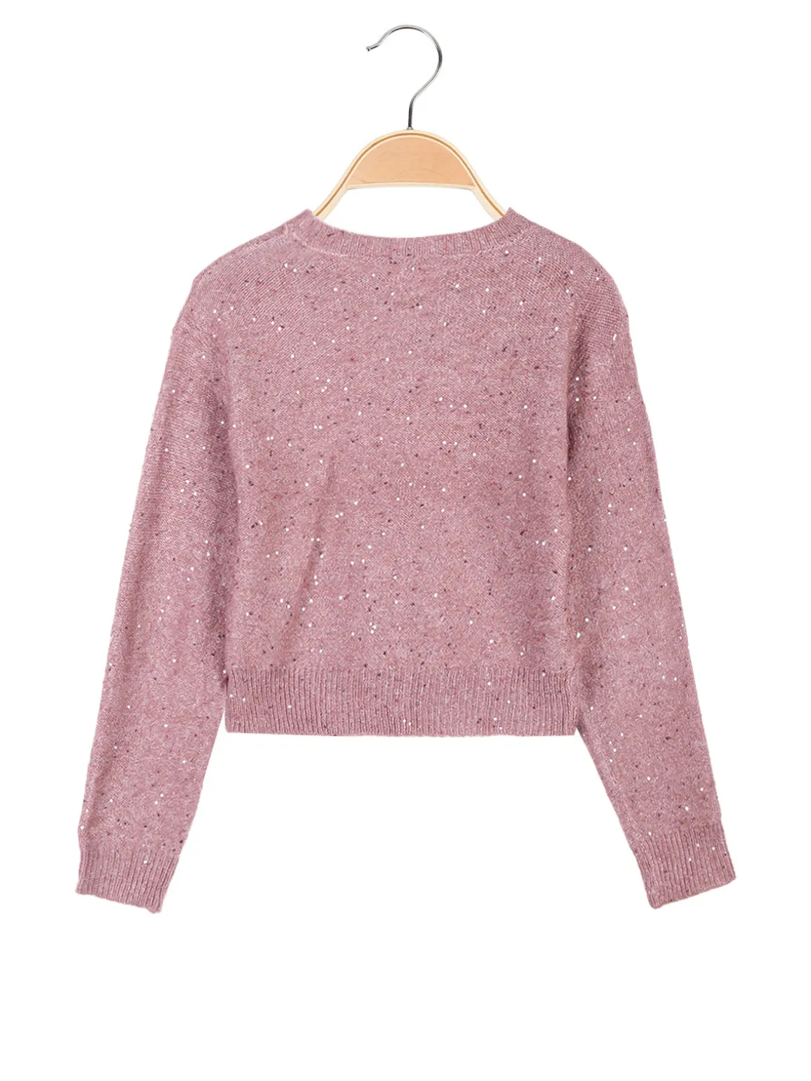 Pink Baby Maglione crop da bambina con paillettes