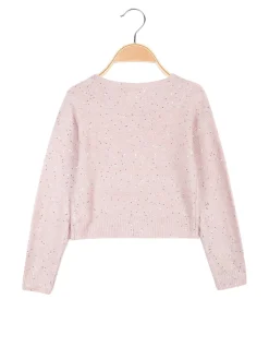 Pink Baby Maglione crop da bambina con paillettes
