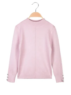 Pink Baby Pullover da bambina con bottoni dorati