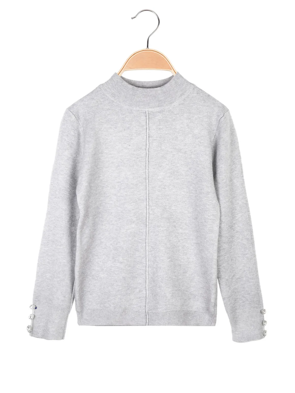 Pink Baby Pullover da bambina in maglia con collo a lupetto