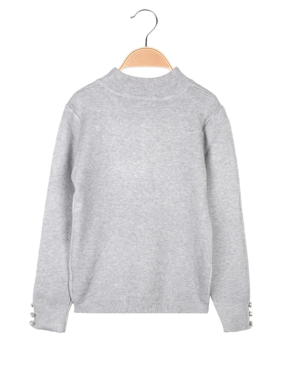 Pink Baby Pullover da bambina in maglia con collo a lupetto
