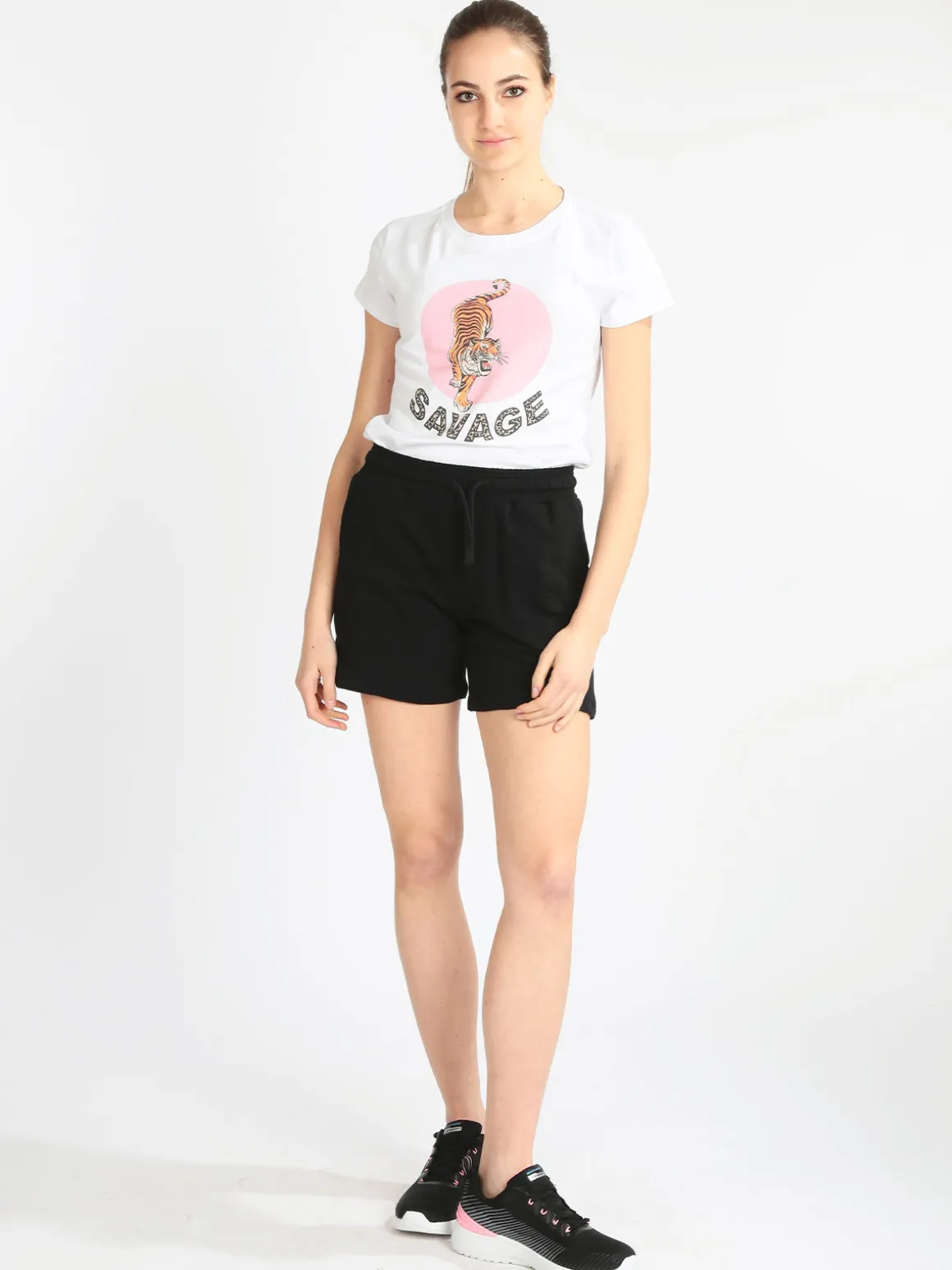 Pink Black T-shirt donna tigre