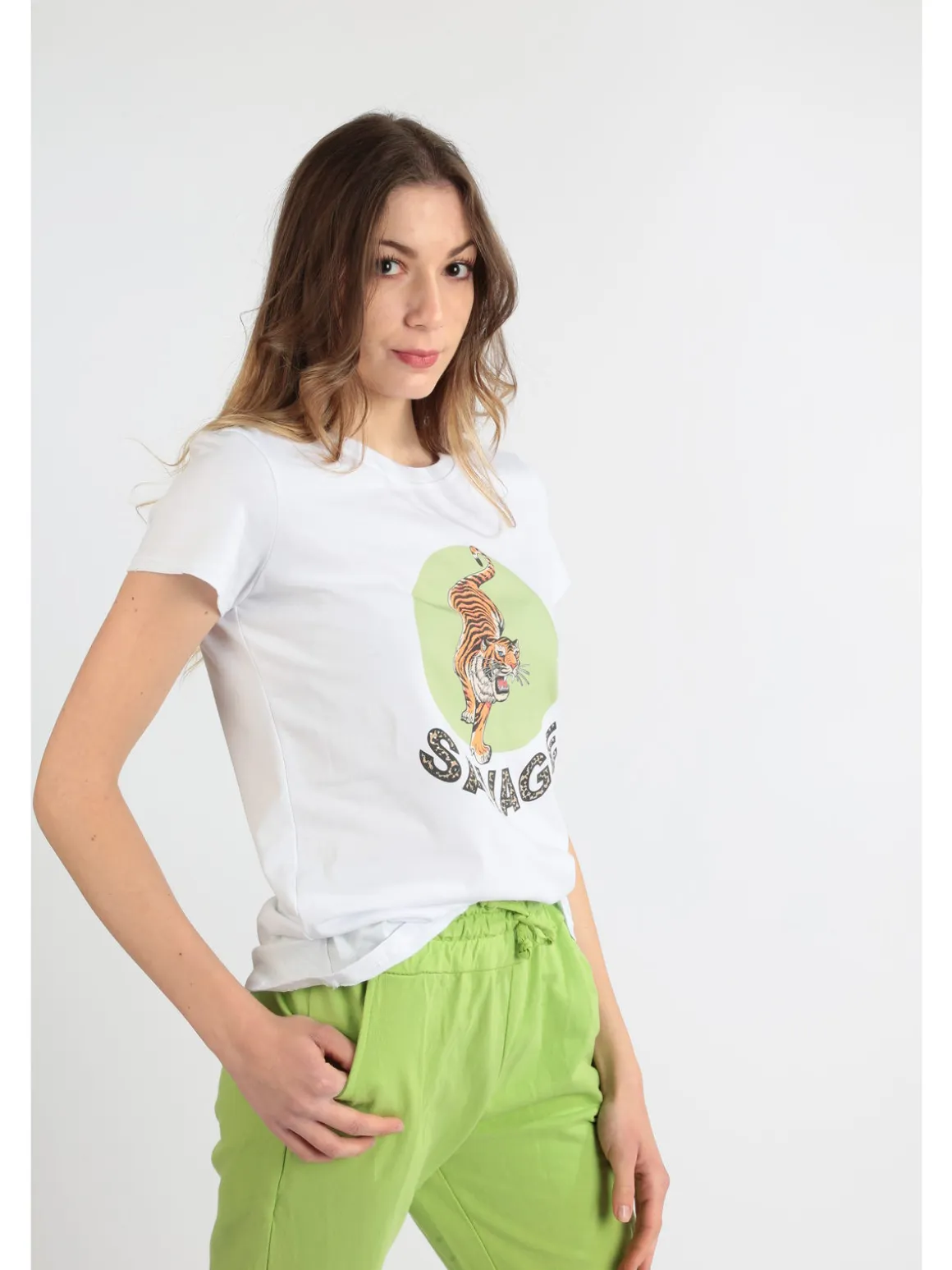 Pink Black T-shirt donna tigre