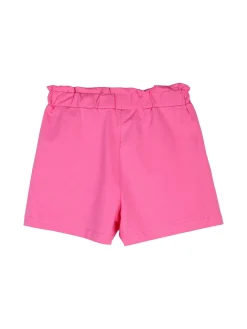 Pink Girl Completo corto da bambina 2 pezzi top e shorts con micro borchie - fucsia