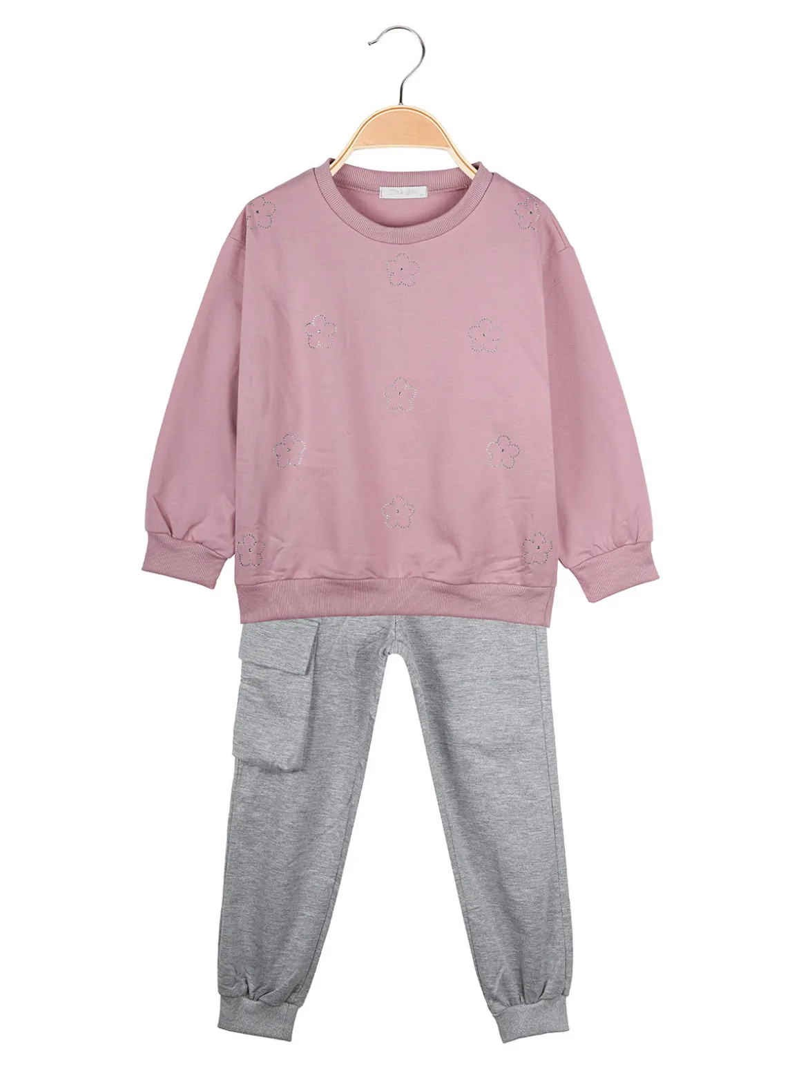 Pink Girl Completo 2 pezzi da bambina con felpa e pantalone - rosa