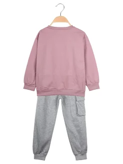 Pink Girl Completo 2 pezzi da bambina con felpa e pantalone - rosa