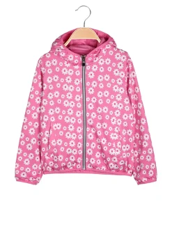 Pink Girl Giacca a vento da bambina doubleface con cappuccio - fucsia