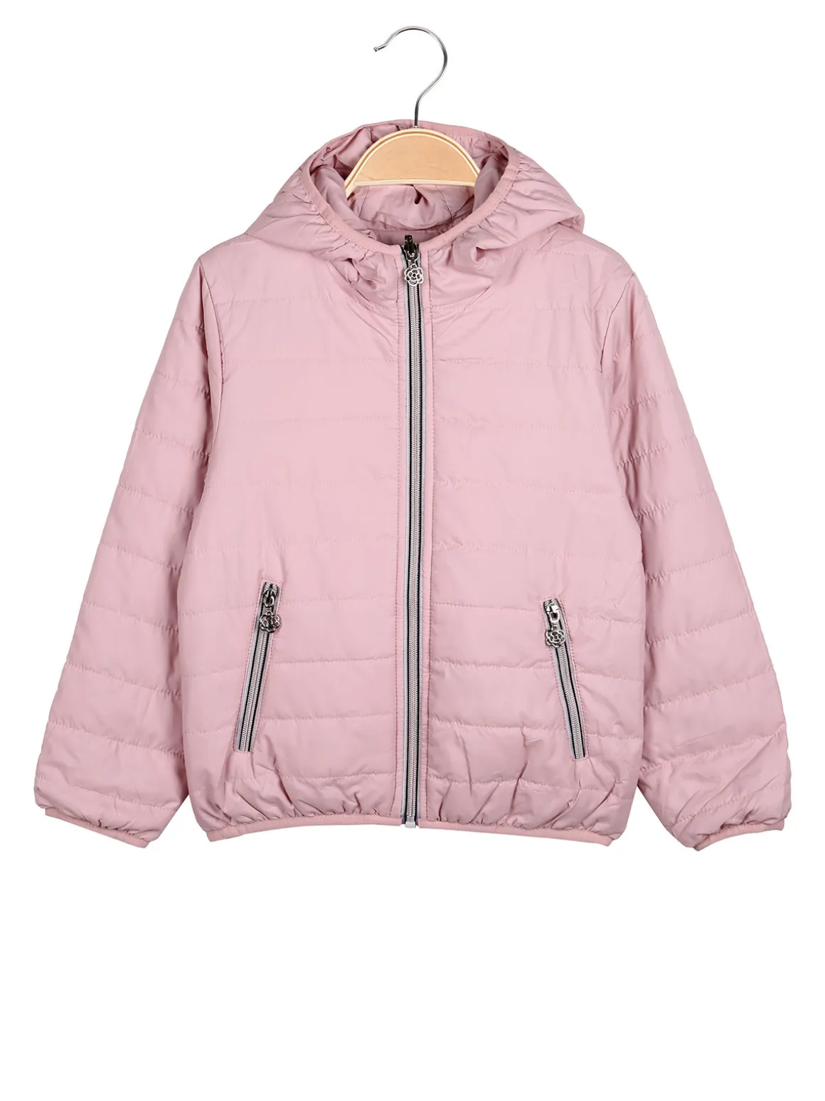 Pink Girl Giubbino reversibile da bambina con cappuccio e zip - rosa
