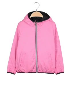 Pink Girl Giubbino reversibile da bambina con cappuccio e zip - blu scuro