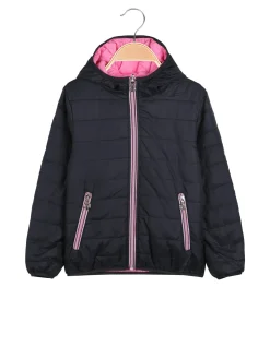Pink Girl Giubbino reversibile da bambina con cappuccio e zip - blu scuro