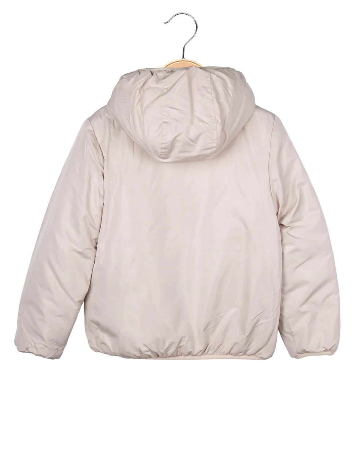 Pink Girl Giubbotto da bambina reversibile con cappuccio - beige