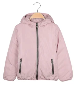 Pink Girl Giubbotto da bambina reversibile con cappuccio - rosa