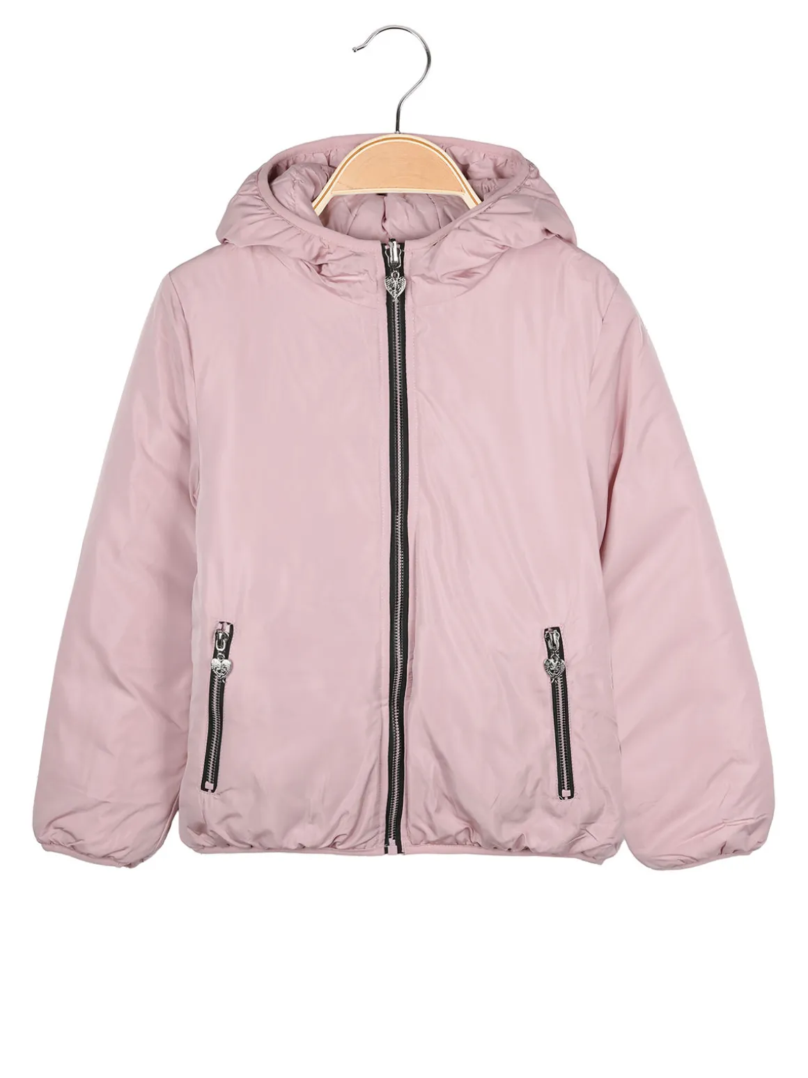 Pink Girl Giubbotto da bambina reversibile con cappuccio - rosa