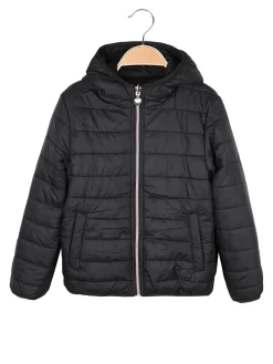 Pink Girl Giubbotto da bambina reversibile con cappuccio - nero