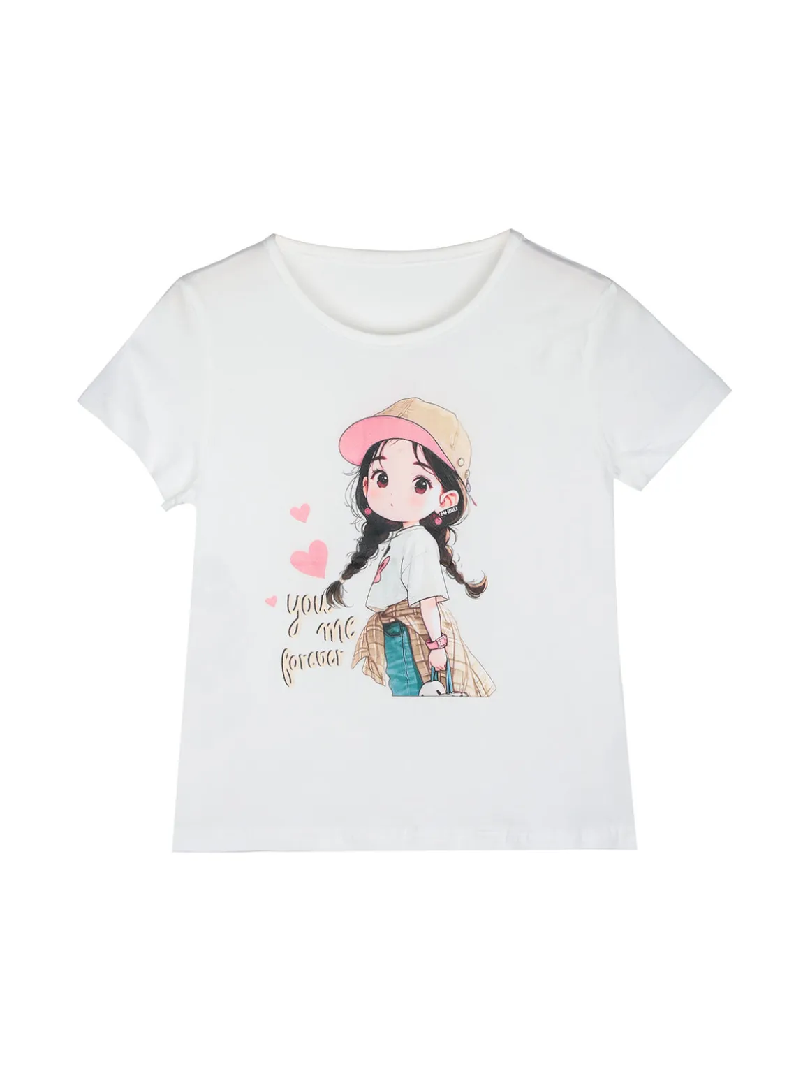 Pink Rabbit Abito a salopette da bambina con t-shirt