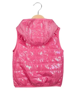 Pink Rabbit Gilet imbottito da bambina con cappuccio