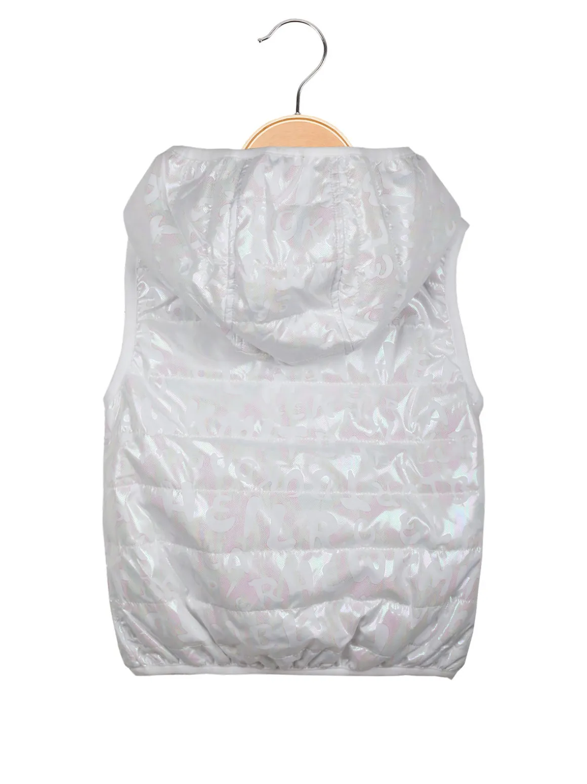 Pink Rabbit Gilet imbottito da bambina con cappuccio