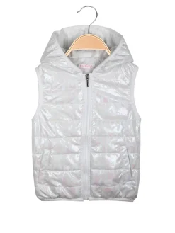 Pink Rabbit Gilet imbottito da bambina con cappuccio