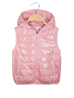 Pink Rabbit Gilet imbottito da bambina con cappuccio