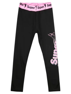 Pink Rabbit Leggings felpati da ragazza con stampa - rosa