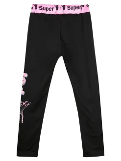Pink Rabbit Leggings felpati da ragazza con stampa - rosa