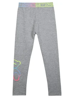 Pink Rabbit Leggings lucidi da bambina con stampe