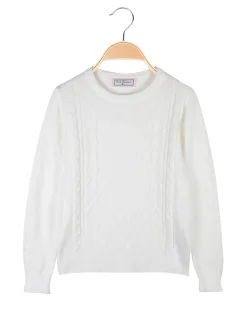 Pink Rabbit Maglione girocollo da bambina a trecce