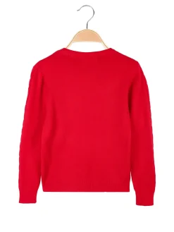 Pink Rabbit Maglione girocollo da bambina a trecce