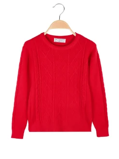 Pink Rabbit Maglione girocollo da bambina a trecce