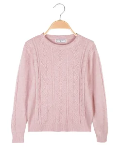 Pink Rabbit Maglione girocollo da bambina a trecce