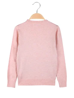Pink Rabbit Maglione natalizio da bambina con renna - rosa