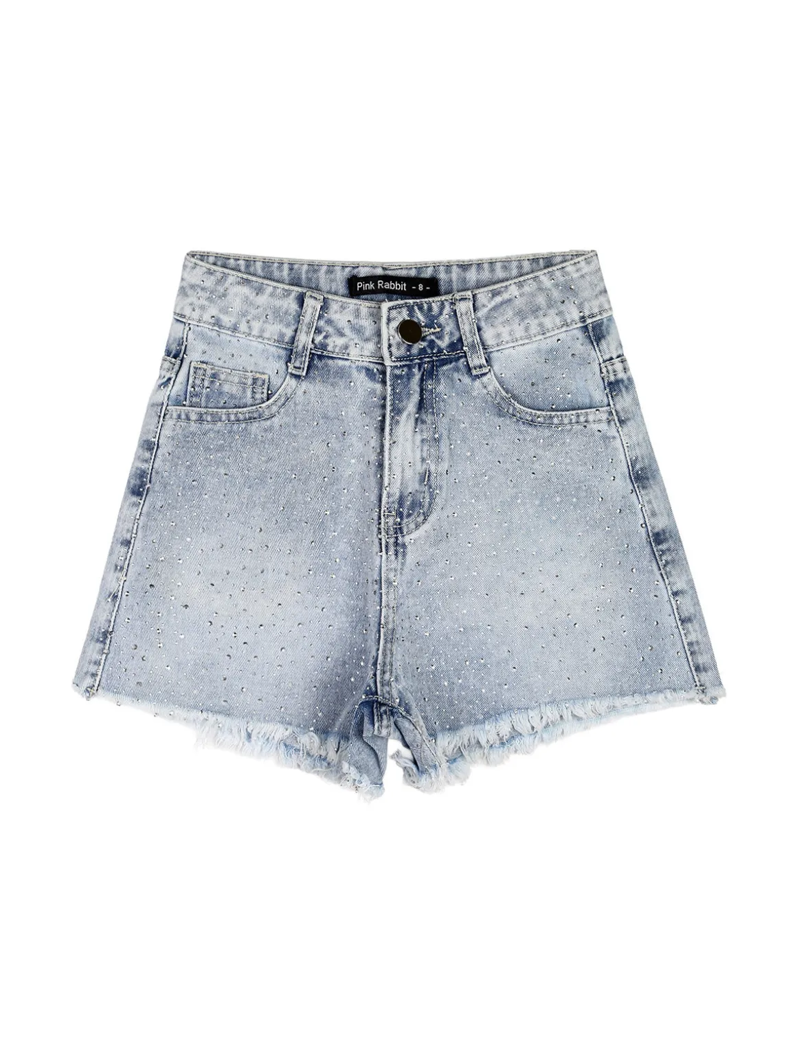 Pink Rabbit Shorts da ragazza in jeans con micro borchie - jeans